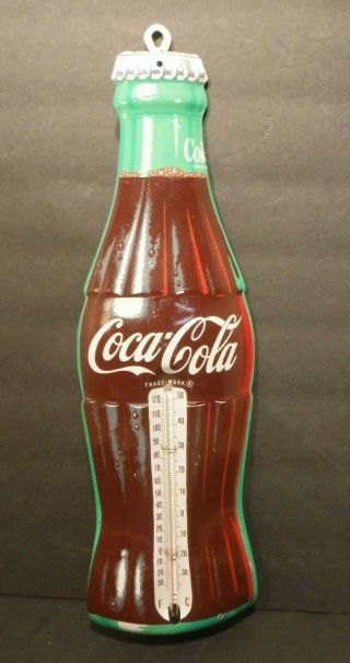 Vintage Donasco Coca - Cola Bottle Thermometer Advertising Sign Coke Temperature