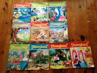 Early 1970s Disneyland Magazines 10 Issues W/disney Comics Mickey Goofy Donald