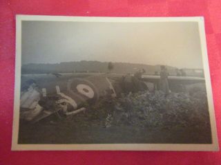 Wwii German Photo Combat Soldiers Crashed British Glider Note Wheel