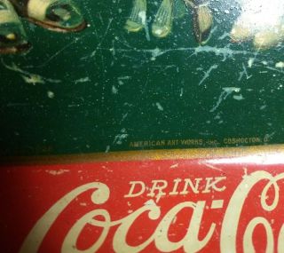 Vintage 1926 Coca - Cola Serving Tray Sports Couple Sign Pop Soda Coke 3