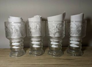 Lord Of The Rings Glass Goblets 2001 Fellowship Of The Ring Complete Set Of 4