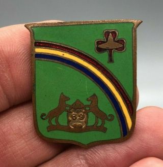 Ww2 Us Army 69th Infantry Regiment Dui Nh Sb Di Pin Badge Unit Crest D10
