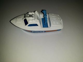 Matchbox Superfast Police Launch.  White.  No.  52.  Made in England.  1976 Lesney. 2