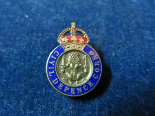 Orig Ww2 Lapel Badge " Civil Defence Corps " B Fattorini - Birmingham