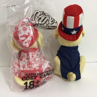 2 Raising Cane ' s Plush Puppy Dog Uncle Sam Pre Owned and Cozy Cane 2020 3