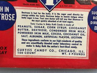 Vintage One Cent Baby Ruth Candy Bar Display Box CS1 3
