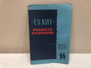 Vintage Us Navy Recuits Handbook 1940 