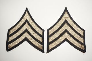 Sergeant Rank Chevrons Twill Patches Wwii Us Army P0607