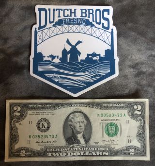 Dutch Bros Sticker Decal Fresno California Ca Regional Htf Rare Car Yeti Db