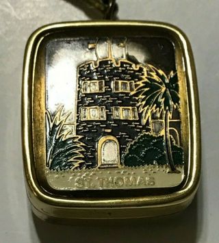 Vintage St.  Thomas Music Box Key Chain Ring Sankyo