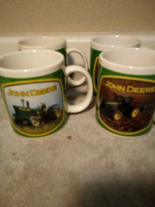 (4) John Deere Tractors Coffee Mugs / Cups - - Houston Harvest - - - - - -