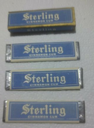 3 Sterling Cinnamon Gum Sticks & Outer Wrapper Sterling Gum Co York