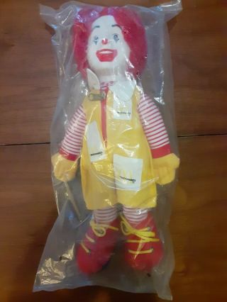 Vintage 1984 Ronald Mcdonald 15” Plush Toy Doll W/ Zipper
