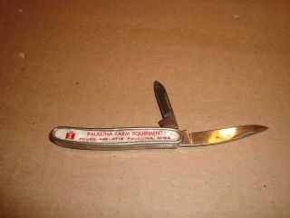 Vintage Ih International Harvester Advertising Pocket Knife Paullina,  Iowa