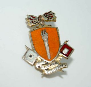 Vintage Ww2 Army Signal School Unit Crest Pro Patria Vigilans