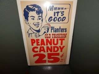 Vintage Planters Peanut Store Sign for 25 Cent Old Fashion Peanut Candy 2