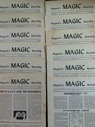 Complete Vol 1 - Hugard’s Magic Monthly - 12 Issues,  Index.  Signed