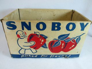 Vintage Snoboy Washington Apples Cardboard Crate Box