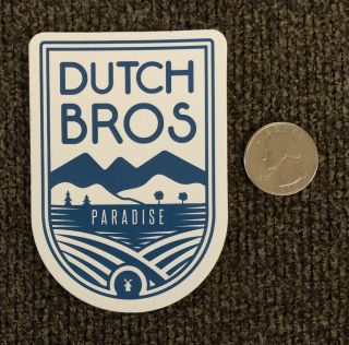Dutch Bros Sticker Decal Paradise California Ca Regional Htf Rare Car Yeti Db