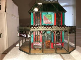 Coca Cola Stained Glass Victorian Hotel (lighted) By Franklin