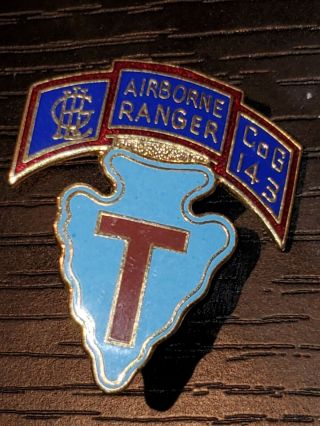 Wwii Us Army 36th Infantry Division Airborne Ranger 143rd Regt Badge Dui Crest