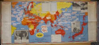 Ww Ii 1945 L.  Volpe & Sons Dated Events War Map V - Jay Day 39 " X 17 1/4 "