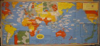 Ww Ii L.  Volpe & Sons Dated Events War Map 21st Edition 39 " X 17 1/4 "