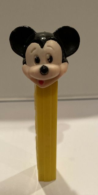 Vintage Mickey Mouse Pez Dispenser No Feet Walt Disney Hong Kong Rare Yellow