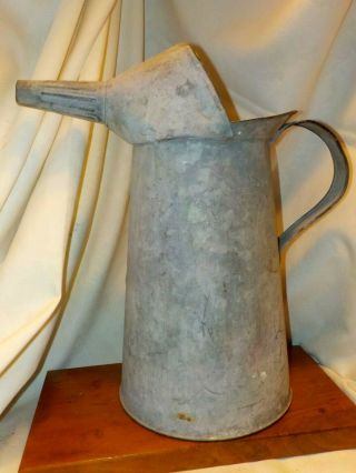 4 Quart Galvanized Metal Oil & Gas Refill Can With Funnel Spout Dover Cond