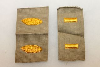 Ww2 U.  S.  Army Officers Armored (tank) Corps Collar Uniform Patch Group