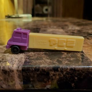 Vintage Pez Dispenser Semi Truck - From Austria Purple/yellow (no Back Wheels)