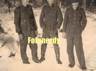 Wwii German Photo Group Of Elite Xx Soldiers In The Winter K8