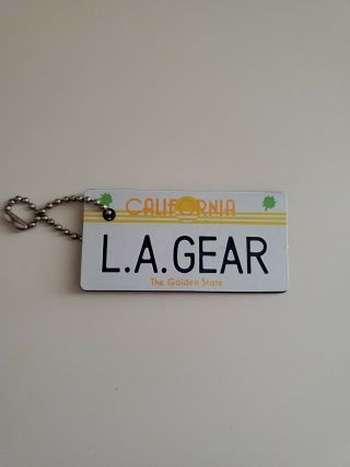 Vintage La Gear Key Ring Keychain Ca California Golden State License Plate 80s