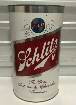 Vintage Schlitz Beer Can Advertising Metal Trash Can