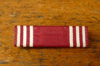 Vintage Ww2 Us Army Good Conduct Red & White Ribbon Bar Pin Back