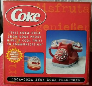 Coca Cola Snow Dome Phone Vintage Desk Top Home Telephone Light Up