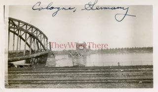 Wwii Photo - Us Gi View Of Bombed Bridge Over The Rhine - Cologne,  Germany