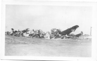 Wrecked German Planes Scrapyard France Wwii Photo