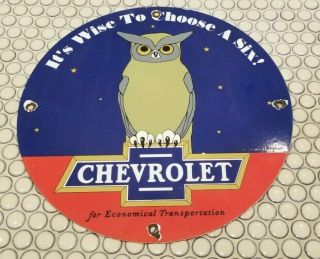 Vintage Chevrolet Porcelain Gas Trucks Dealership Service Station Sales Sign