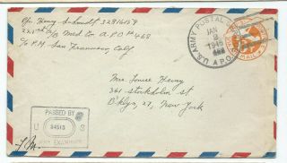 Wwii 11th Airborne Division Cover Apo 468 221st Ab Medical Co 1945 Philippines