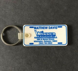 Vintage Dealer Keychain Winner Lincoln Mercury Key Fob Ring Wilmington De