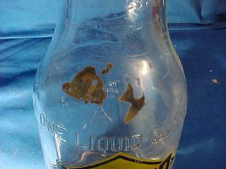 Orig 1920s SUNOCO 1 Quart GLASS MOTOR OIL BOTTLE w Orig LABEL 3