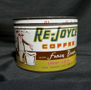Vintage Re - Joyce Coffee Tin Can 1 Lb Chris Hoerr & Son Co Peoria Illinois Nr