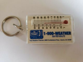 Vintage The Weather Channel Connection Thermometer Key Chain Atlanta Georgia