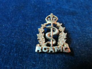 Orig Ww2 Sweetheart Badge " Rcamc " Royal Canadian Army Medical Corps