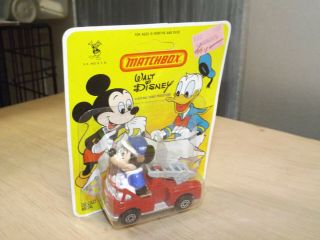 Matchbox Die - Cast Fire Truck Disney Firefighter Mickey Mouse Vintage 1979 Toy