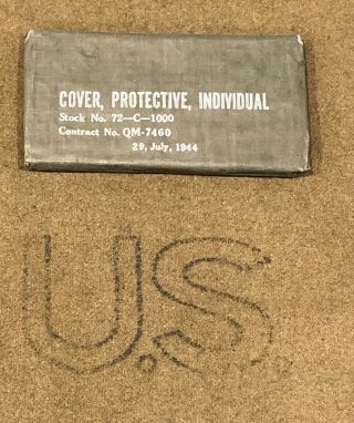 Wwii Us Military Ww2 Army Blister Gas Cover,  Protective,  Individual 1944