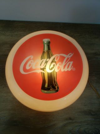 Vintage Coca Cola Light Up Button Sign Plastic Face Cracked