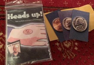 Vintage Magic Trick - Heads Up.  By Jay Sankey - Coin And Card Packet Trick