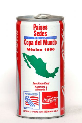 1994 Coca Cola Can From Venezuela,  World Cup Usa94 / Mexico 1986